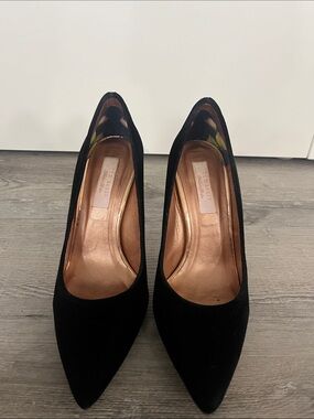 Ted Baker Women’s Heels - Velvet Black with Gem and Gold Details